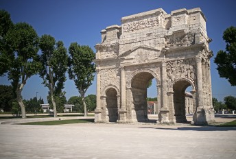 The Roman theatre and its surroundings and the “Triumphal Arch” of Orange