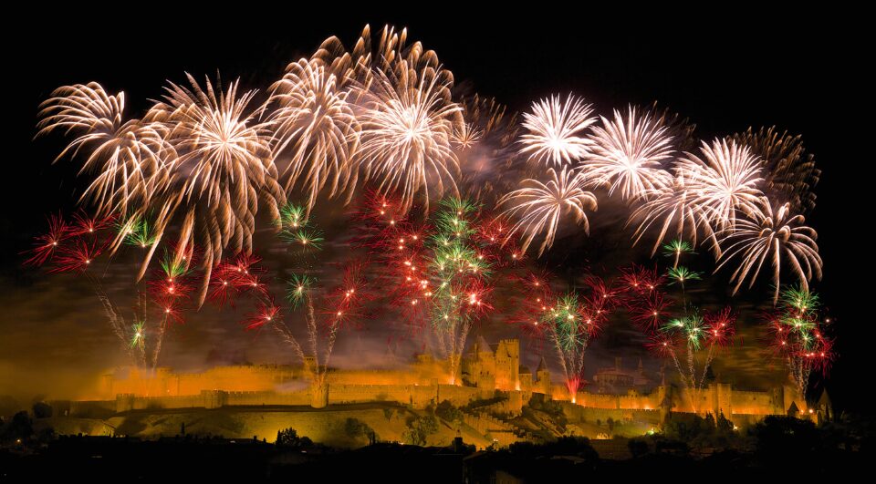 Cité de Carcassonne, Feu d'artifice 14 juillet 2014 (thème l'amour)